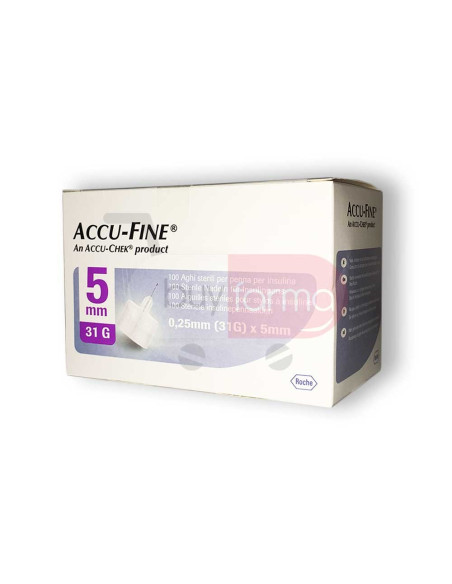 Roche Accu-Fine 5mm 31G - 100 Aghi Sterili per Penna da Insulina