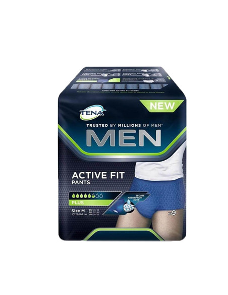 Pull Up Uomo Tena Men Pants Active Fit M 9 Pezzi