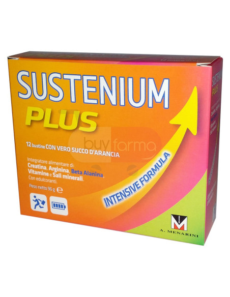 Sustenium Plus - Integratore Alimentare Gusto Arancia da 12 Bustine