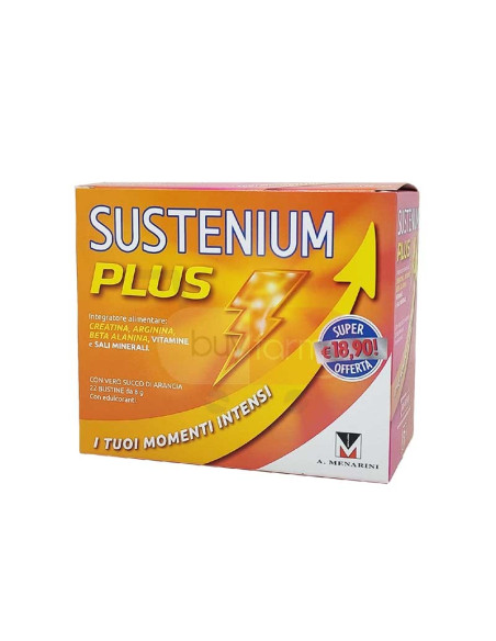 Sustenium Plus - Integratore Alimentare Gusto Arancia da 22 Bustine