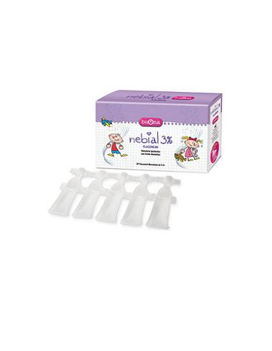 Nebial Flaconcini Soluzione Salina Ipertonica Di Sodio Cloruro Al 3% Con Acido Ialuronico 20x5 Ml