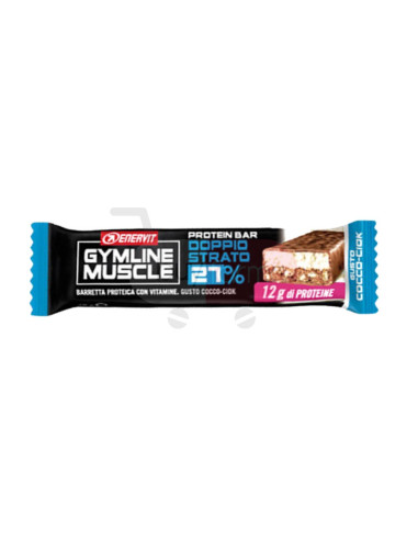 Enervit Gymline Muscle - Protein Bar Doppio Strato 27% Barretta Gusto Cocco-Ciok