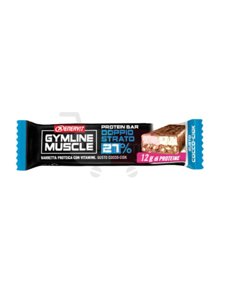 Enervit Gymline Muscle - Protein Bar Doppio Strato 27% Barretta Gusto Cocco-Ciok
