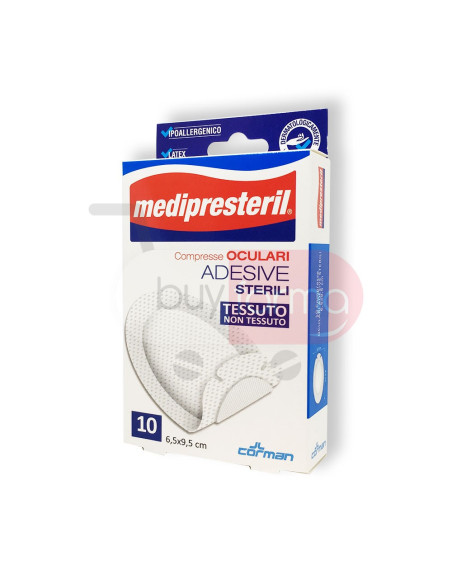 Medipresteril - 10 Compresse Oculari Adesive Sterili 6,5x9,5cm