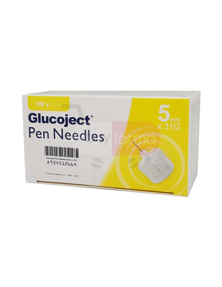 Glucoject Pen Needles 5mm 31G - 100 Aghi Sterili per Penna da Insulina