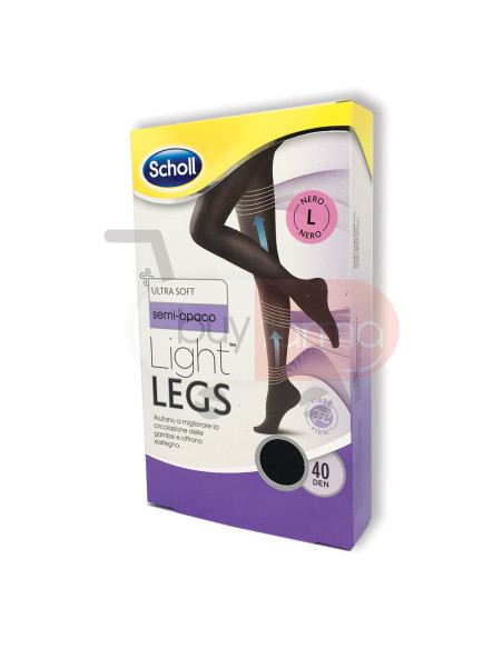 Scholl Light Legs - Collant Semi-Opaco 40 Denari Taglia L Nero