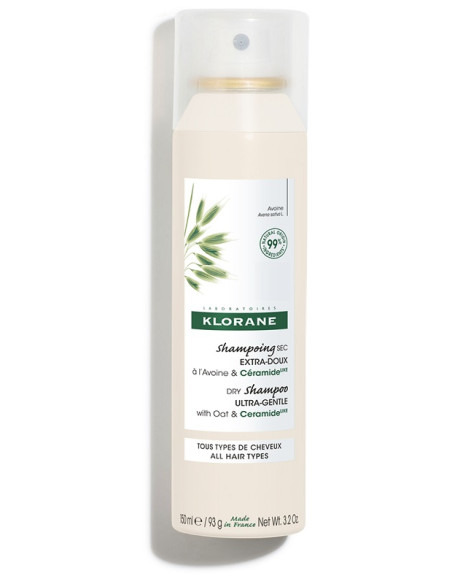 Klorane Shampoo Secco Extra Delicato Avena&ceramide Tutti Itipi Di Capelli Spray 150 Ml