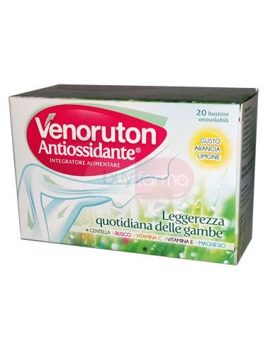 Venoruton - 20 Bustine Integratore Alimentare Antiossidante Gusto Arancia Limone