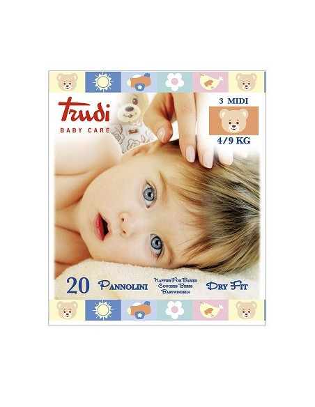TRUDI BABY CARE PANNOLINI DRY FIT MIDI 4/9 KG 20 PEZZI