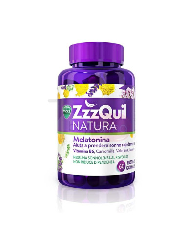 ZzzQuil Natura - Integratore con Melatonina per il Sonno da 60 Pastiglie Gommose