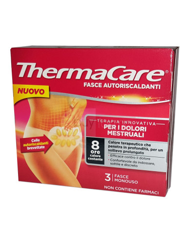 Thermacare - 3 Fasce Autoriscaldanti per i Dolori Mestruali 8 Ore