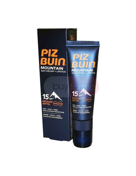 Piz Buin Mountain - Crema Solare + Stick Labbra SPF 15 da 20ml + 2,3ml