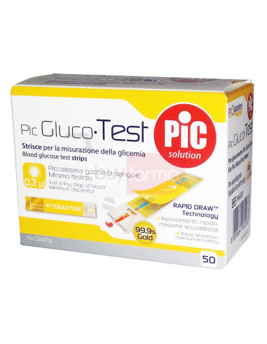 Pic Glucotest - 50 Strisce Reattive per il Controllo della glicemia