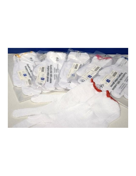 Guanti In Cotone Colore Bianchi Sanicar 7,5 1 Paio