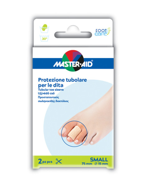 Protezione Tubolare In Gel Master-aid Footcare Elasticizzatosmall 7,5 Cm 15 Mm 2 Pezzi C4