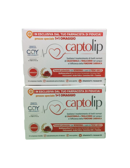 2X Captolip New Formula da 24 Cpr - Integratore Alimentare - Promo Pack 48 Giorni di Trattamento