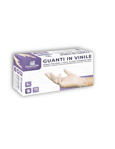 Guanti Vinile Senza Polvere Medium 100 Pezzi Gammadis