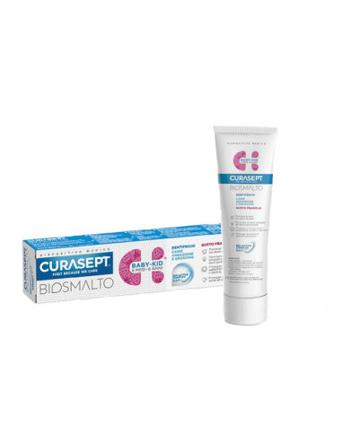 Curasept Biosmalto Dentifricio Baby Kid Fragola Carie Abrasione & Erosione 50 Ml