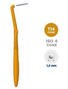 Scovolino Curasept Proxi Angle Misura T14 Conico Iso 4 Colore Ocra Diametro 1,4 Mm 5 Pezzi