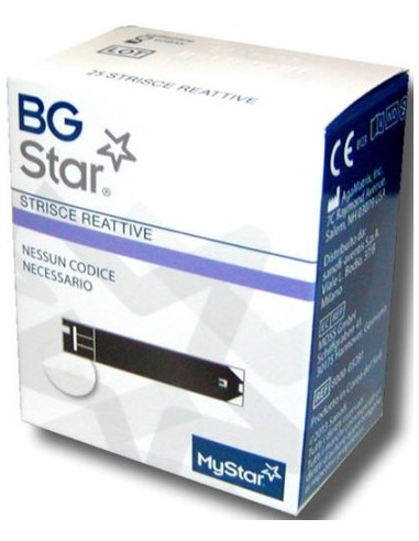 Strisce Reattive Misurazione Glicemia Bgstar Mystar 25 Pezzi
