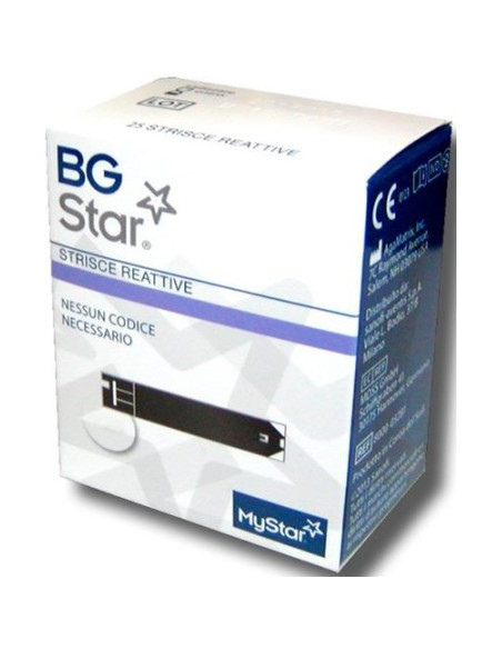 Strisce Reattive Misurazione Glicemia Bgstar Mystar 25 Pezzi
