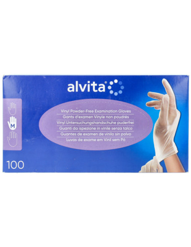 Guanti Da Ispezione Alvita In Vinile Senza Talco M 100 Pezzi