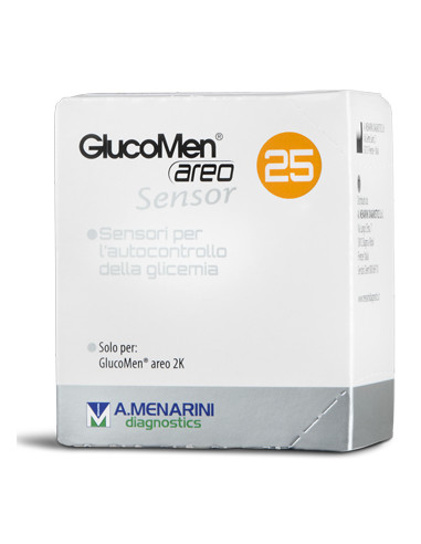 Strisce Misurazione Glicemia Glucomen Areo Sensor 25 Pezzi