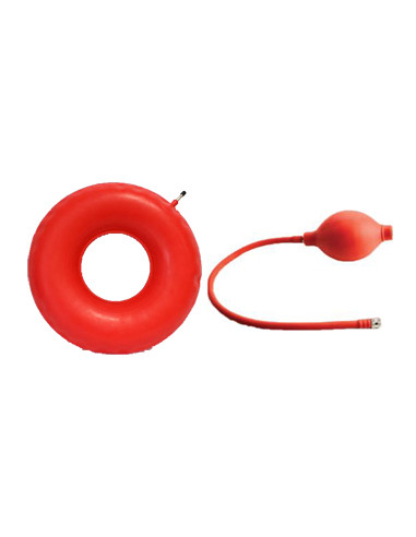 Ciambella Gonfiabile Per Invalidi In Gomma Rossa Team Deluxecon Pompa 45cm Diametro