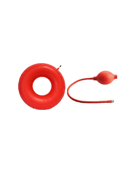 Ciambella Gonfiabile Per Invalidi In Gomma Rossa Team Deluxecon Pompa 45cm Diametro