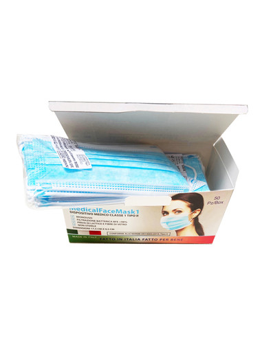 Mascherina Chirurgica Medical Face Mask Tipo Ii Celeste 50 Pezzi