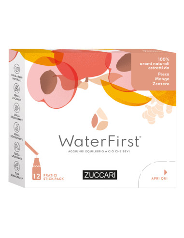 Water First Pesca-mango-zenzero 12 Stick Pack