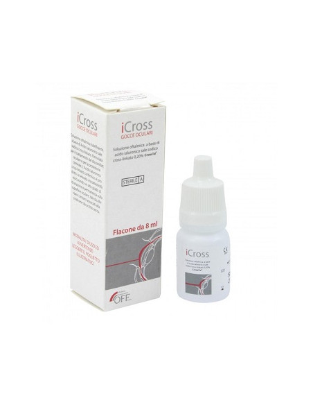 Icross Gocce Oculari Soluzione Oftalmica Acido Ialuronico Cross-linkato 0,2% 8 Ml