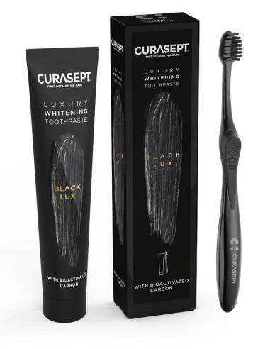 Curasept Black Luxury Whitening Dentifricio 75 Ml + Spazzolino