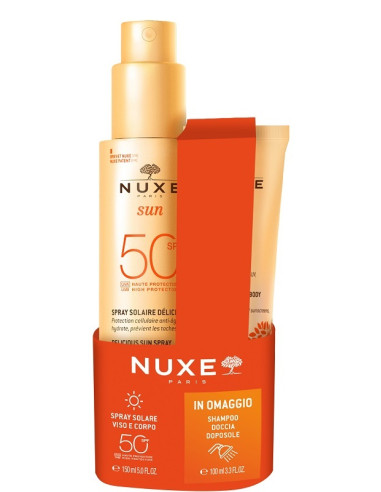 Nuxe Sun Olio Spf50 150 Ml + Shampoo Doccia Doposole 100 Ml