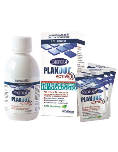 Emoform Plak Out Active 0,20% 200 Ml + 3 Buste
