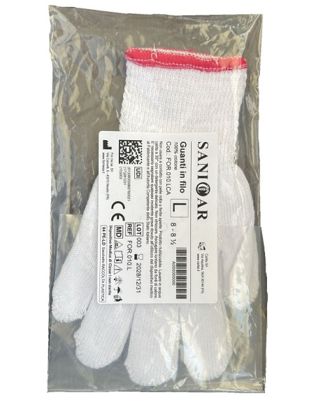 Guanto In Cotone Sanicar Bianco Large 8/8,5 1 Paio