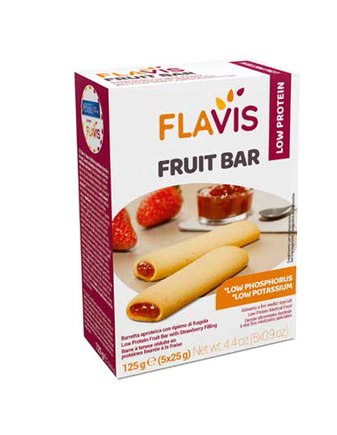 Flavis Fruit Bar Barretta Aproteica Con Ripieno Di Fragola 5pezzi Da 25 G