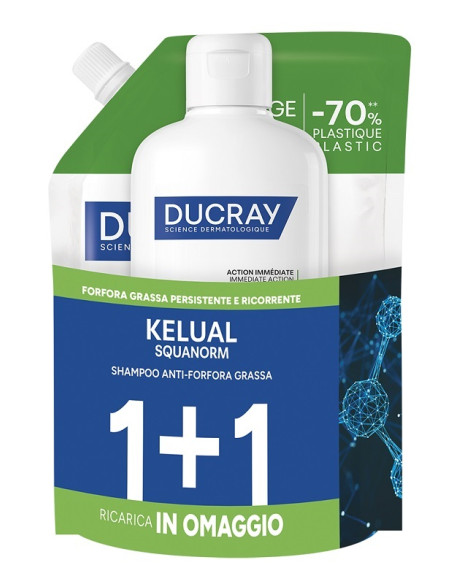 Kelual Squanorm Kit Forfora Grassa 400 Ml 1+1 Ricarica In Omaggio