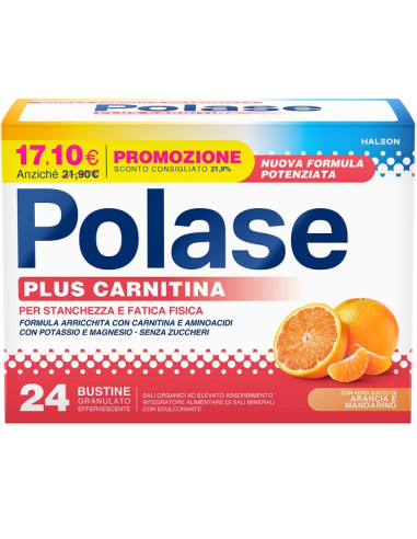 Polase Plus Carnitina Promo 24 Bustine Granulato Effervescente Da 6,8 G