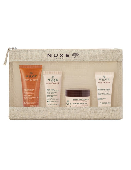Nuxe Trousse Voyage Reve De Miel 2026 Face And Body Ultra Rich Cleansing Gel 30 Ml + Ultra Comforting Face Balm 15 Ml +melting H