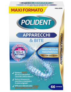Polident Apparecchi & Bite Pulitore Quotidiano 66 Compresse