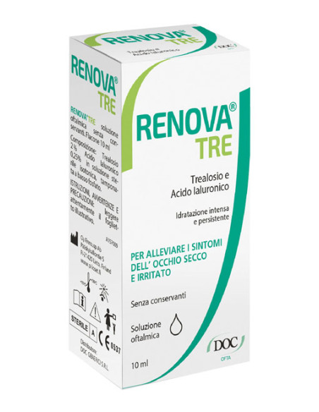 Renova Tre Collirio A Base Di Trealosio E Acido Ialuronico 10 Ml Senza Conservanti