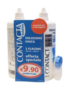 Contacta Soluzione 2 Flaconi Da 360 Ml + Portalenti In Omaggio