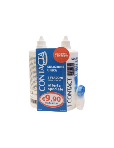 Contacta Soluzione 2 Flaconi Da 360 Ml + Portalenti In Omaggio