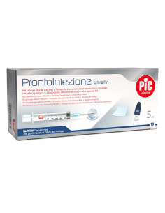 Prontoiniezione Ultrafin Kit Siringa Sterile 5 Ml Gauge 23 10 Pezzi + Tamponcino Assorbente Monouso + Aprifiala