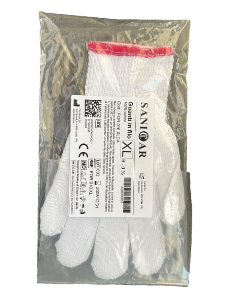 Guanto In Cotone Sanicar Bianco Extralarge 9 1 Paio