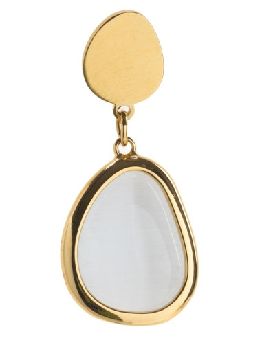 Orecchino Pendente Oro Crystal Bianco
