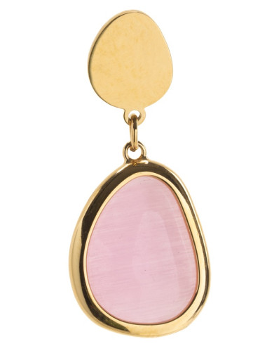 Orecchino Pendente Oro Crystal Rosa
