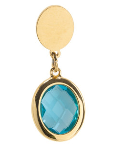 Orecchino Pendente Oro Crystal Azzurro