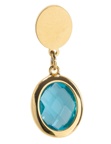 Orecchino Pendente Oro Crystal Azzurro